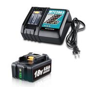 PERSEVER 1 Pack 18V 5500mAh/5.5Ah BL1860B Lithium Battery and DC18RC Charger Compatible with Makita 18V Batteries BL1850B BL1840 BL1850B-2 BL1845 BL1830 BL1820 BL1815 LXT-400 with LED Charge Indicator