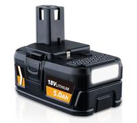 PERSEVER 18V 5.0Ah Lithium-Ion Battery Replacement for Ryobi P108 RB18L50 RB18L40 P107 P106 P105 P104 LED Indicator