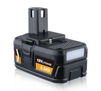 PERSEVER 18V 5.5Ah P108 Lithium Ion Battery with LED Indicator replacement for Ryobi 18V Battery RB18L50 RB18L40 RB18L25 RB18L20 RB18L15 RB18L13 P102 P103 P104 P105 P106 P107 1PACK