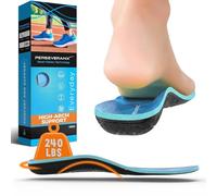 PerseveranX NASA Grade High Arch Support Insoles - Men & Women Shoe Inserts - Plantar Fasciitis, Flat Feet & Leg Fatigue Relief - Blue
