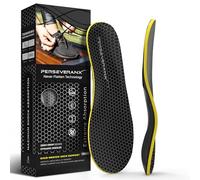 PerseveranX NASA Grade Zero Drop Insoles - Rigid Medium Arch Support Insoles Men Women - Shoe Insoles for Plantar Fasciitis Relief - Max Shock Absorption & Relieve Flat Foot Pain