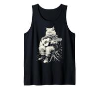 Persia Cat Playing Guitar Medieval Feline Animal Guitarist Tank Top