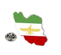 Persia Iran Flag Pin Bulk Stainless Stell Old Persian Iranian Lion Sun and Crown Lapel Brooch Heritage Jewelry Clothes Accessories Souvenir Series Badge Gifts (D-Iranian Faravagh silver)