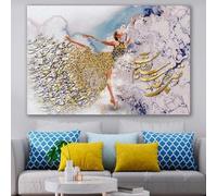 Persian Calligraphy Golden Ballet Dancer Poster Dance Is My Desire Canvas Painting Wall Pictures Quotes Prints Home Decor 80x120cm Frameless