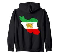 Persian Calligraphy, Iran Flag Lion and Sun T-Shirt Zip Hoodie