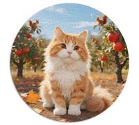 Persian Cat 1000 Piece Circular Jigsaw Creative Cute Pets Seeking A Challenging And Relaxing Activity Games for Adults And Kids 1000pcs (67.5x67.5cm)