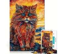 Persian Cat 1000 Pieces Jigsaw Puzzles for Teenagers Solid Logic Toy Peaceful Fun Precision Cut Amazing Present (38x26cm)