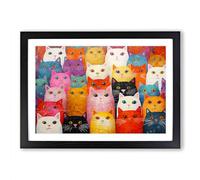 Persian Cat Abstract No.3 Framed Print | A2 Black Framed Wall Art | Ready to Hang | Abstract Animal Picture | Living Room Bedroom Lounge Office