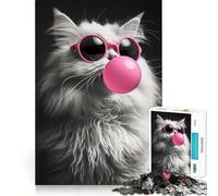 Persian Cat Bubblegum Jigsaw Puzzles for Adults1000 Pieces Clear Logic Toy Leisure Time Perfect Cut Creative Gift (50x75cm)