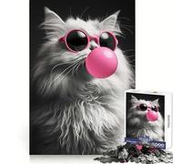 Persian Cat Bubblegum Jigsaw Puzzles for Adults1000 Pieces Clear Logic Toy Leisure Time Perfect Cut Creative Gift (50x75cm)