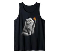 Persian Cat Butterfly Nature Lover Feline Art Tank Top