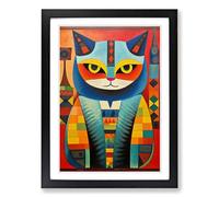 Persian Cat Constructivism No.2 Framed Print | A2 Black Framed Wall Art | Ready to Hang | Modern Animal Picture | Living Room Bedroom Lounge Office