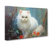 Persian Cat Gestural Canvas Print | Gallery Wrapped 30mm Frame Wall Art | 30x20 inches | Ready to Hang | Eclectic Animals Picture | Living Room Bedroom Lounge Office