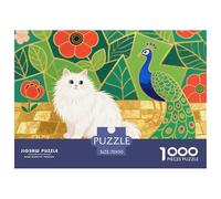 Persian Cat Gold Foil Garden Wooden Jigsaw Puzzle Waterproof 1000 Piece Puzzles for Adults Gifts Challenging And Brainteasing Home Decoration