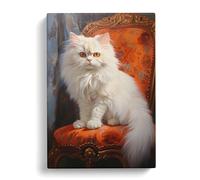 Persian Cat Hard Edge Painting Canvas Print | Gallery Wrapped 30mm Frame Wall Art | 30x20 inches | Ready to Hang | Modern Animals Picture | Living Room Bedroom Lounge Office