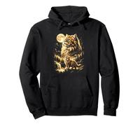 Persian Cat Howling At The Moon Meme Pullover Hoodie