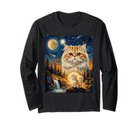 Persian Cat Howling to The Moon Long Sleeve T-Shirt