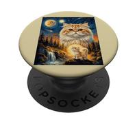 Persian Cat Howling to The Moon PopSockets Adhesive PopGrip