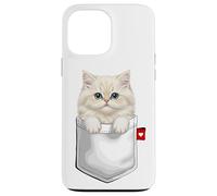 Persian Cat In Pocket Peeking Cute Kitten Cat Case for iPhone 13 Pro Max