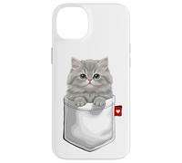 Persian Cat In Pocket Peeking Cute Kitten Cat Case for iPhone 14 Plus