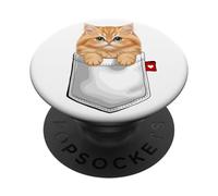 Persian Cat In Pocket Peeking Cute Kitten Cat PopSockets Adhesive PopGrip