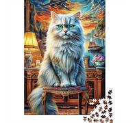 Persian Cat Jigsaw Puzzles 1000 Pieces. Whimsical Challenge Toy for Adults Kids 52x38cm/1000pcs