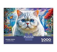 Persian Cat Jigsaw Puzzles 1000 Pieces. Whimsical Challenge Toy for Adults Kids Age 14 Years Up 38x26cm/1000pcs
