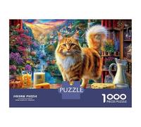 Persian Cat Jigsaw Puzzles 1000 Pieces. Whimsical Challenge Toy for Adults Kids Age 14 Years Up 38x26cm/1000pcs