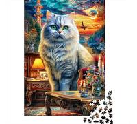 Persian Cat Jigsaw Puzzles 1000 Pieces. Whimsical Challenge Toy for Adults Kids Age 14 Years Up 52x38cm/1000pcs