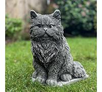 PERSIAN CAT KITTEN HAND CAST STONE OUTDOOR GARDEN ORNAMENT STATUE SCULPTURE PET MEMORIAL