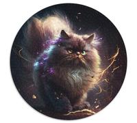 Persian Cat Nebula 1000 Piece Jigsaw Puzzles for Adults Round Puzzle 1000 Pieces Jigsaw Creative Family Game & Home Decor, for Teenagers 67.5x67.5cm