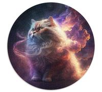 Persian Cat Nebula 1000 Piece Puzzle 1000-Piece Round Jigsaw Puzzle Perfect for Family Fun on Christmas, Thanksgiving, Birthdays & Easter 67.5x67.5cm