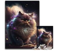 Persian Cat Nebula 1000 Pieces Puzzles for Adults Wooden Jigsaw Puzzles Interactive Family Game, DIY Home Decor Brain Challenge Gift 50x75CM/19.68x29.52inch
