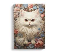 Persian Cat Neo-Plasticism Art No.2 Canvas Print | Gallery Wrapped 30mm Frame Wall Art | 30x20 inches | Ready to Hang | Contemporary Animals Picture | Living Room Bedroom Lounge Office