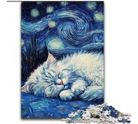 Persian Cat Night Sky Puzzles for Adults Teens 1000 Pieces, Suitable for Ages 14 And Up Toy Wall Decor Birthday And Unique Gifts (50x75cm)