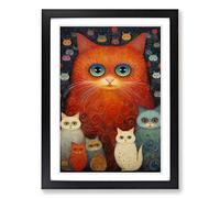 Persian Cat Orphism Framed Print | A2 Black Framed Wall Art | Ready to Hang | Modern Animal Picture | Living Room Bedroom Lounge Office