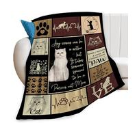 Persian Cat Print Blanket Cute Animal Throw Blankets for Couch Sofa Bed Stuff Decor Soft Cozy Fleece Plush Flannel Bedding Blanket for Girls Mom Adults Lover Women 40"x50"