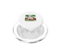Persian Cat Relaxing On Beach Funny Summer Vacation Hawaiian PopSockets PopGrip for MagSafe