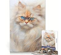 Persian Cat Sketch 1000 Piece Jigsaw Puzzles for Adults Jigsaw Think Toy Home Enjoy Fine Cut Santa Wish Gift (38x26cm)