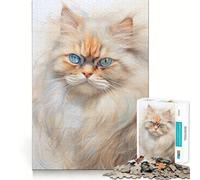 Persian Cat Sketch Jigsaw Puzzles for Adults 1000 Pieces Clear Logic Toy Quiet Hobby Perfect Cut Stylish Gift (50x75cm)