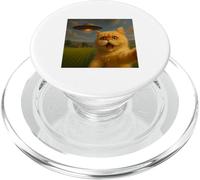 Persian Cat UFO Selfie With Invasion Alien Pet Lover Humor PopSockets PopGrip for MagSafe