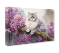 Persian Cat Watercolour Canvas Print | Gallery Wrapped 30mm Frame Wall Art | 30x20 inches | Ready to Hang | Modern Animals Picture | Living Room Bedroom Lounge Office