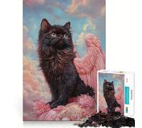 Persian Cat with Pink Wingsl Jigsaw Puzzle 1000 Piece for Teenagers Brain Workout Toy Serene Time Art Assembly Seasonal Gift (50x75cm)