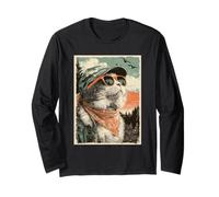 Persian Cat with Sunglasses Duck Hunting Hunter Retro Sunset Long Sleeve T-Shirt
