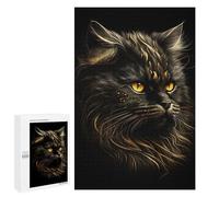 Persian Cats Black Gold, 1000 PCS Challenging Puzzle for Adults, Weekend Puzzle Project, for Relaxing Solo Or Group Play