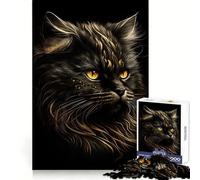 Persian Cats Black Gold 1000 Piece Jigsaws for Teenagers Puzzle Reason Skill Toy Mental Relax Exact Cut (38x52cm)