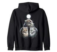 Persian Cats Howling At The Moon Zip Hoodie