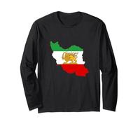 Persian Lion Flag, Iran Map, Iranian Heritage Flag ... Long Sleeve T-Shirt