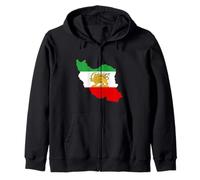 Persian Lion flag, Iran Map, Iranian Heritage Flag ... Zip Hoodie
