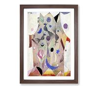 Persian Nightingales by Paul Klee Framed Print | A2 Walnut Framed Wall Art | Ready to Hang | Modern Nature Picture | Living Room Bedroom Lounge Office